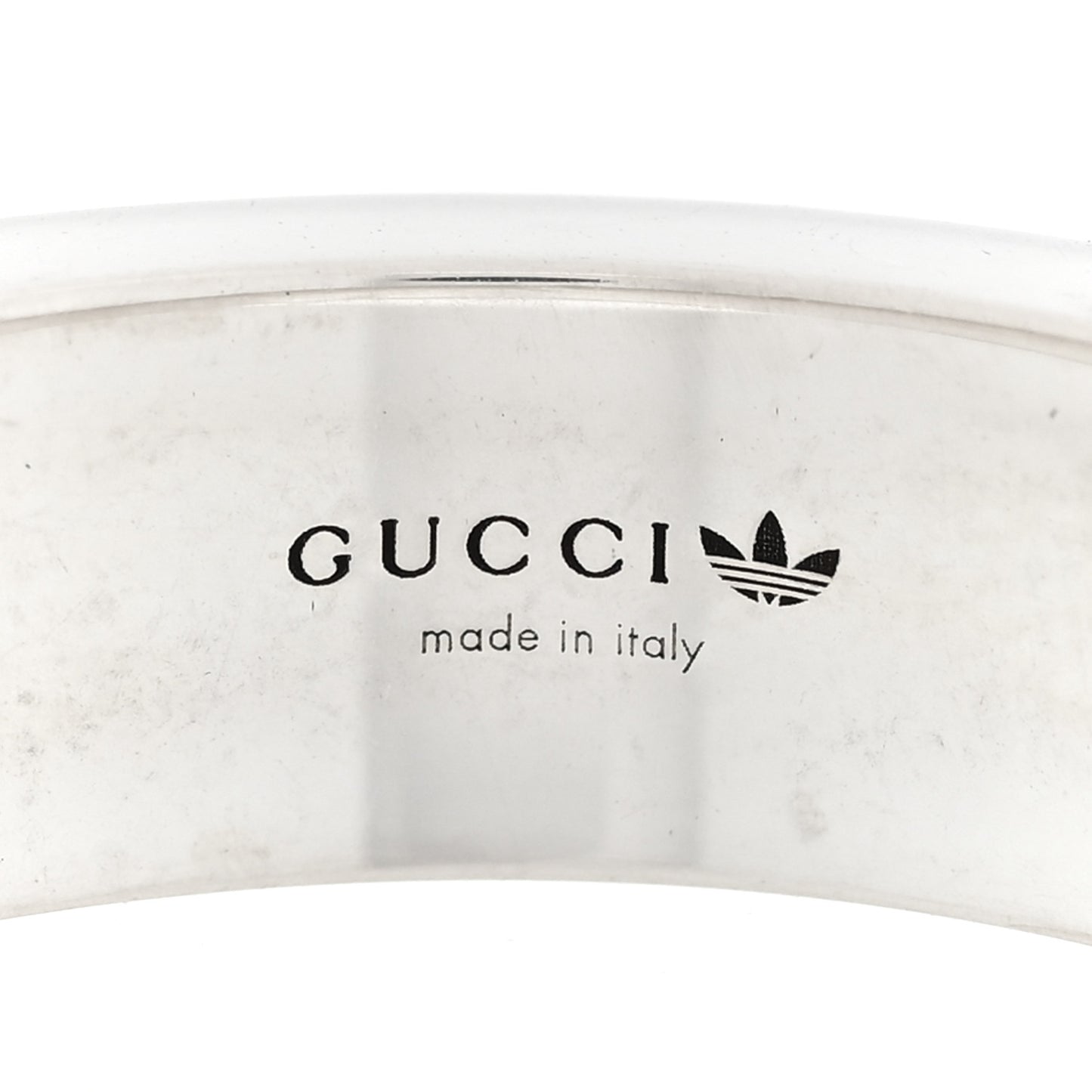 X ADIDAS Sterling Silver Trefoil GG Monogram Band Ring 63 10.25