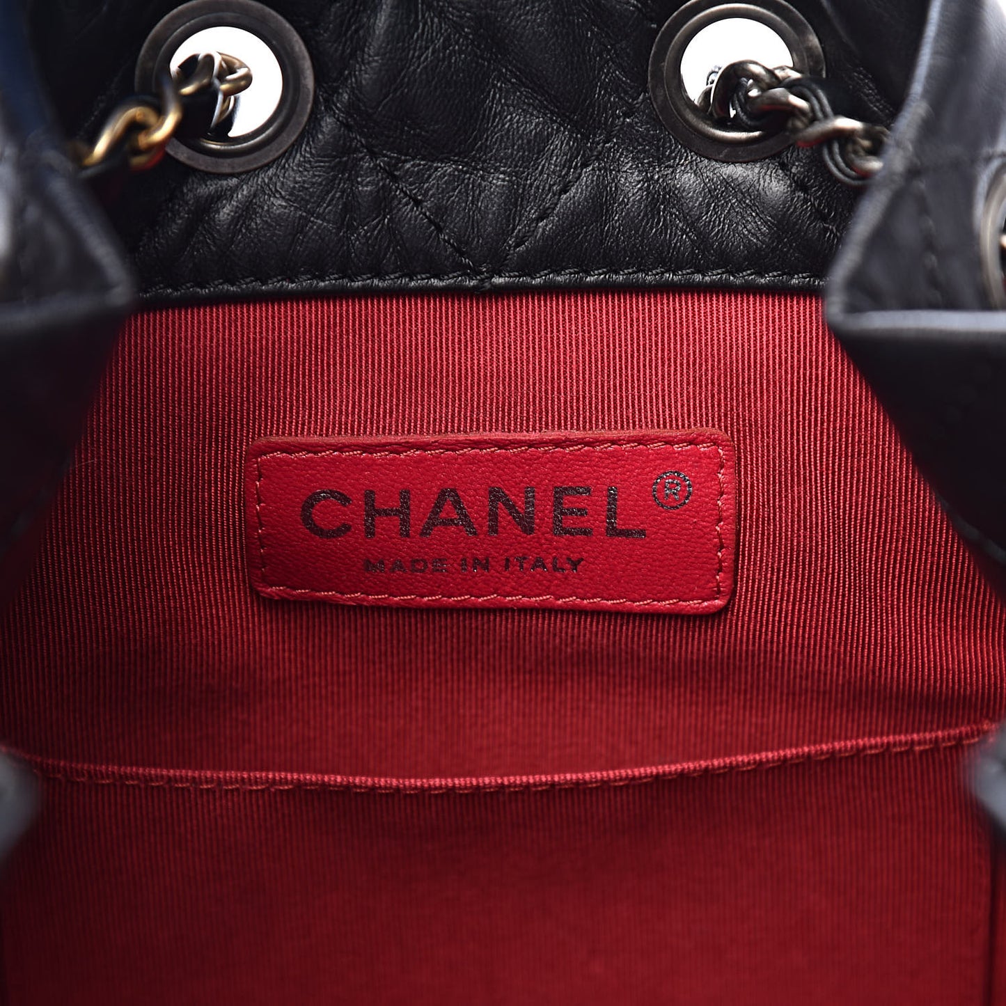 Aged Calfskin Quilted Small Gabrielle Backpack Black