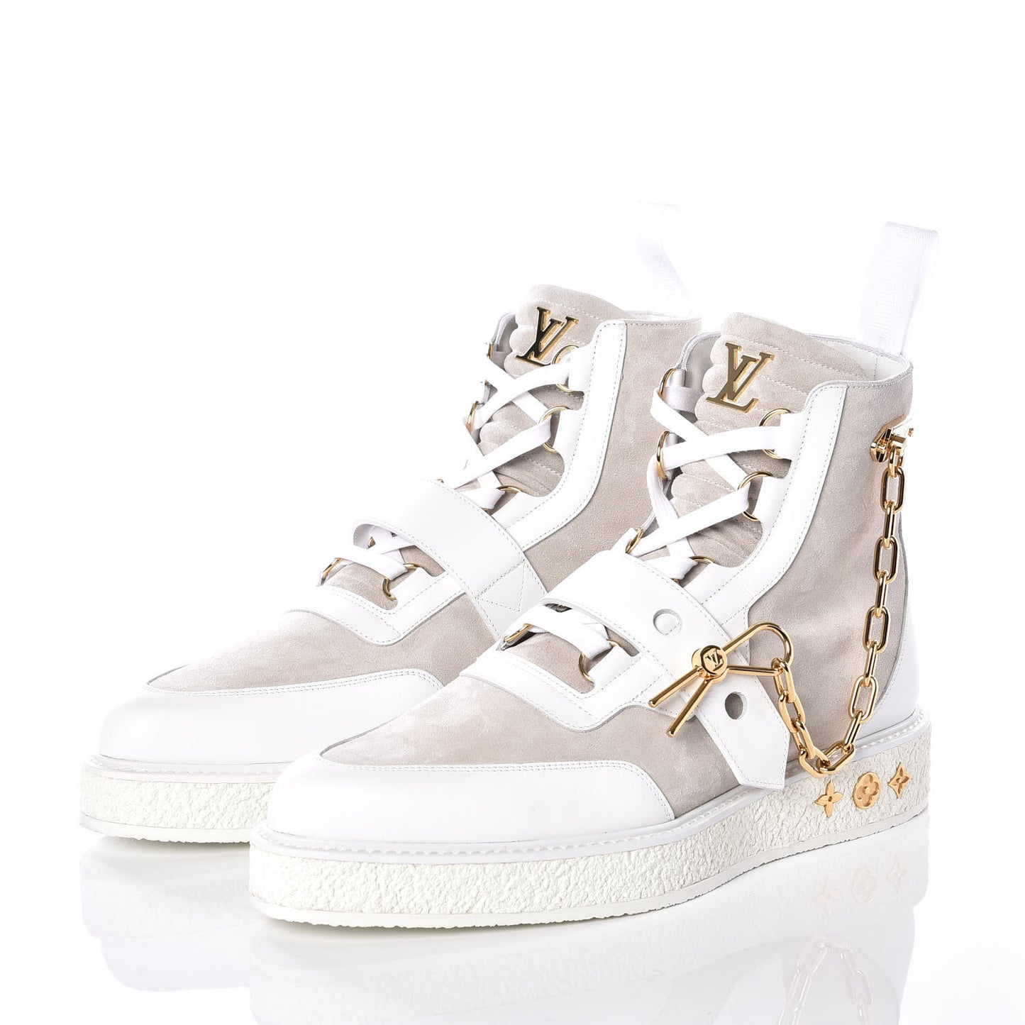 Calfskin Suede Mens Creeper Ankle Boots 9 White