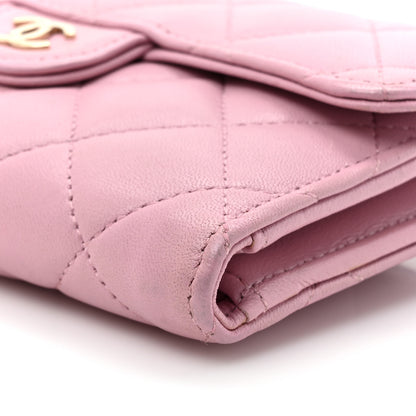 Chanel Lambskin Quilted Medium Flap Wallet Pink 10 of 15
