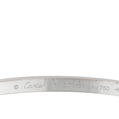 Cartier 18K White Gold 6 Diamond Small LOVE Bracelet 16 4 of 6