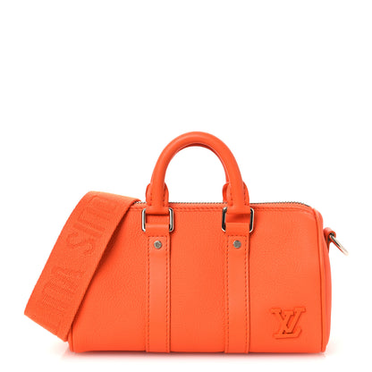 Louis Vuitton Grained Calfskin Aerogram Keepall XS Orange 1 of 10