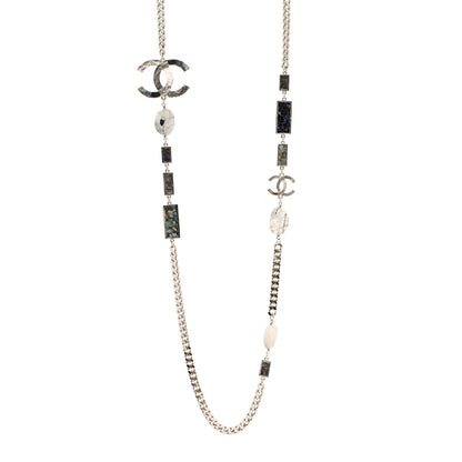 Chanel Ruthenium Crystal CC Chain Necklace 1 of 6