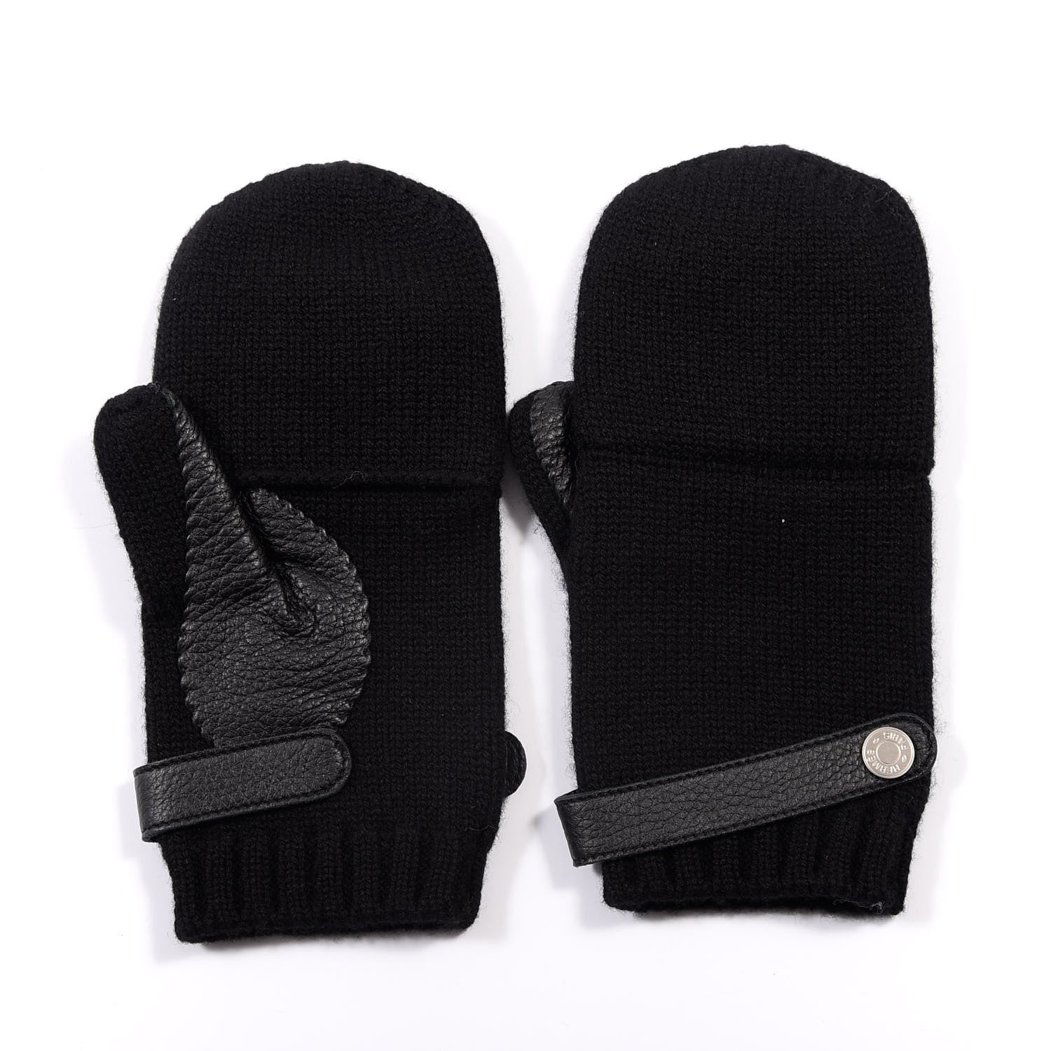 Hermes Cashmere Deerskin Baltimore Gloves M Black 2 of 5