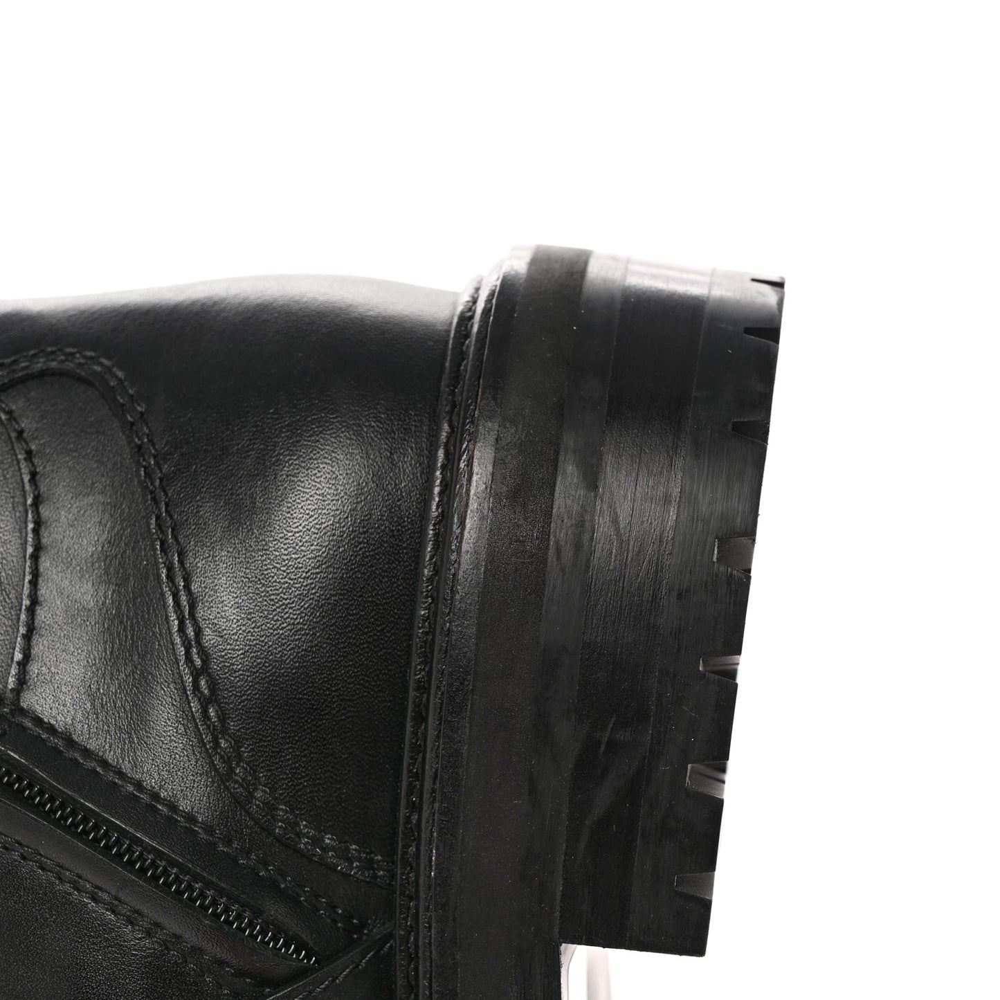 Calfskin Crystal Embellished Cora Flat Combat Boots 41 Black