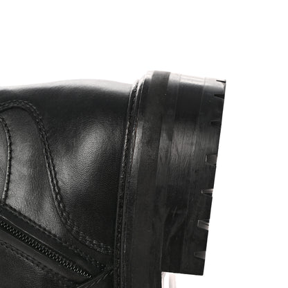 Jimmy Choo Calfskin Crystal Embellished Cora Flat Combat Boots 41 Black 11 of 12