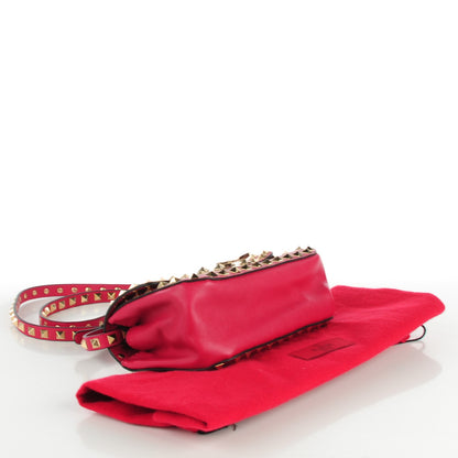 Valentino Garavani Vitello Mini Rockstud Flap Saddle Crossbody Bag Cyclamin 3 of 7