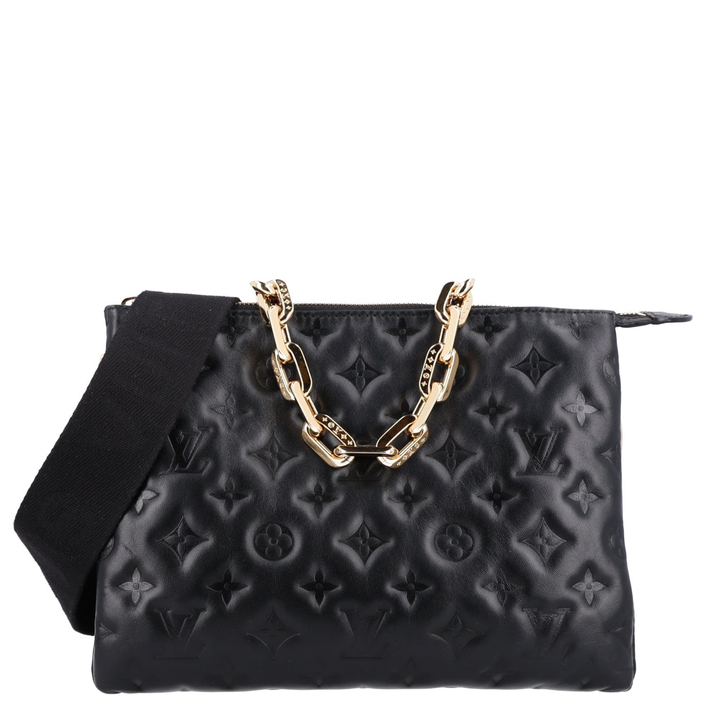 Lambskin Embossed Monogram Coussin PM Black