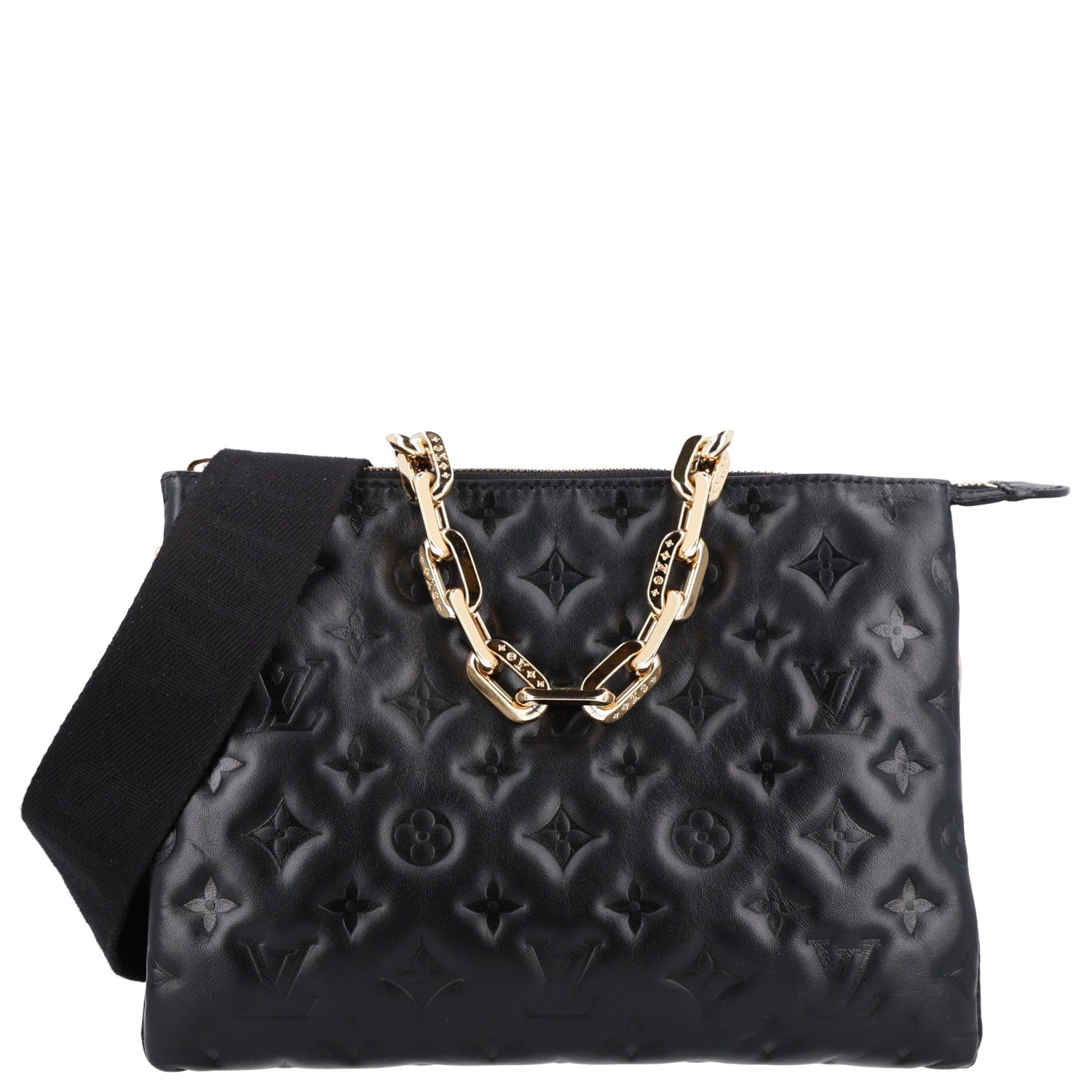 Louis Vuitton Lambskin Embossed Monogram Coussin PM Black 1 of 11