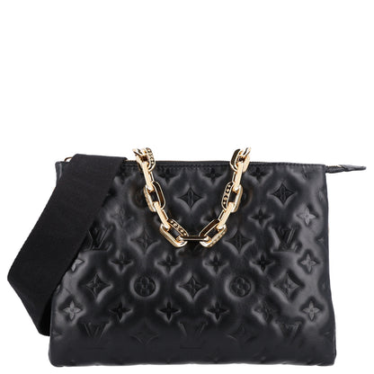 Louis Vuitton Lambskin Embossed Monogram Coussin PM Black 1 of 11