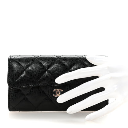 Chanel Caviar Quilted Medium Gusset Flap Wallet Black 2 of 9