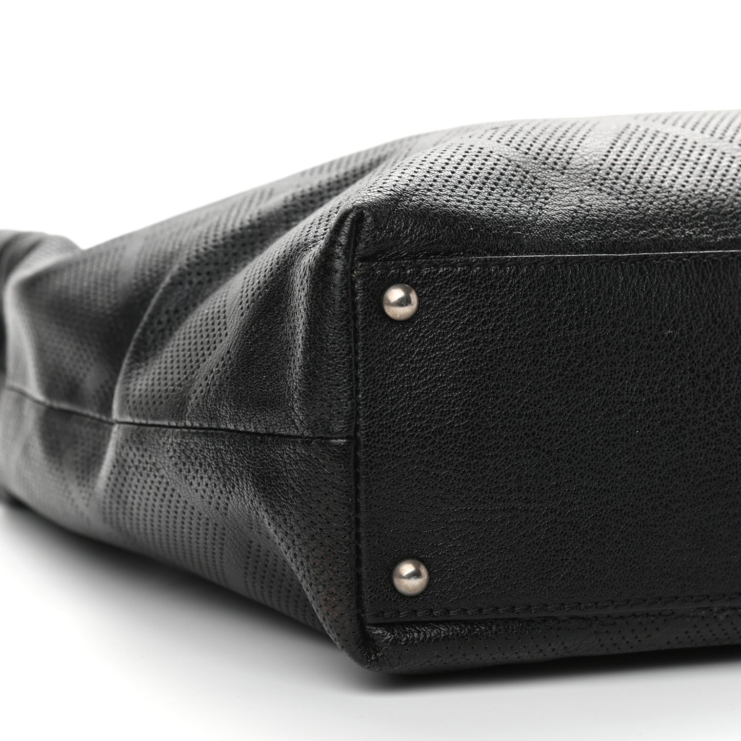 Goatskin Perforated Large CC Tote Black