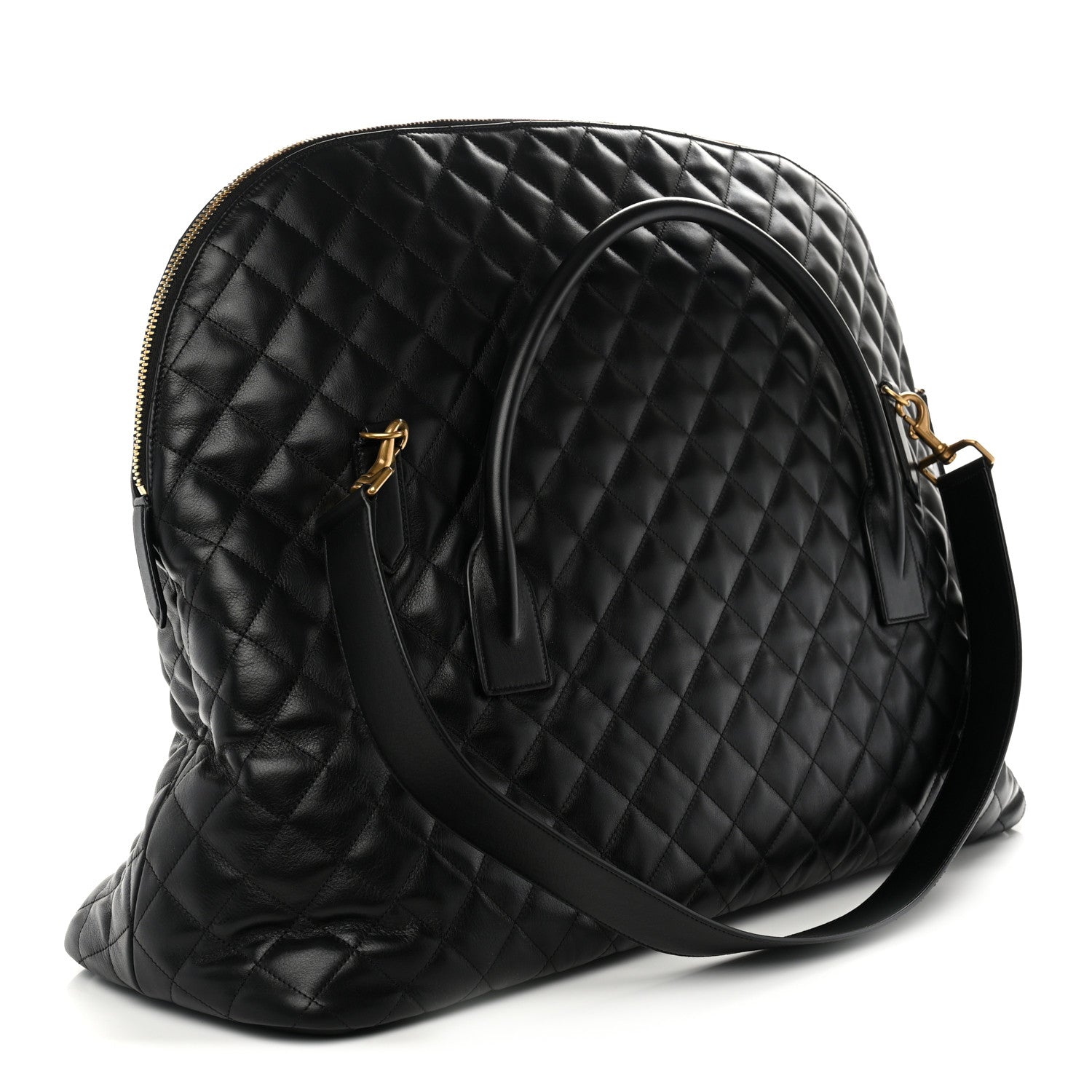 Saint Laurent Calfskin Quilted ES Giant Travel Bag Black 2 of 10