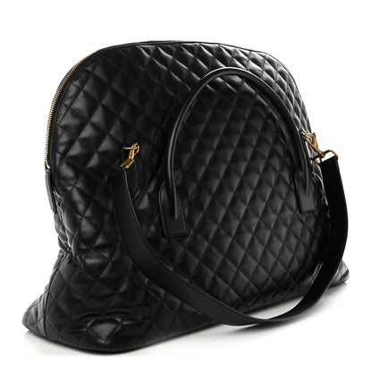 Saint Laurent Calfskin Quilted ES Giant Travel Bag Black 2 of 10