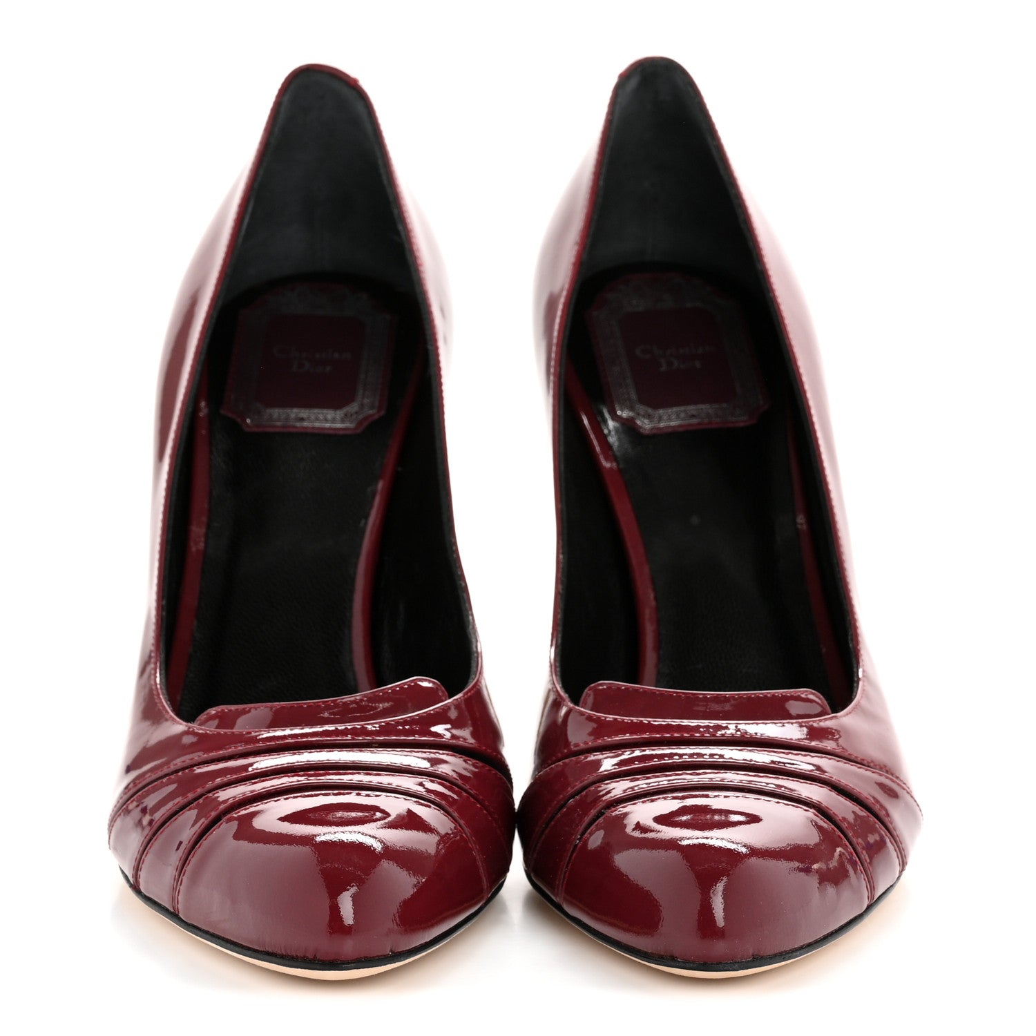 Christian Dior Patent D Glam Pumps 38 Rouge Fonce 3 of 12