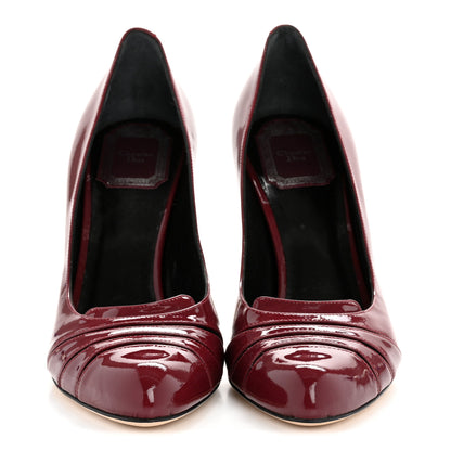 Christian Dior Patent D Glam Pumps 38 Rouge Fonce 3 of 12