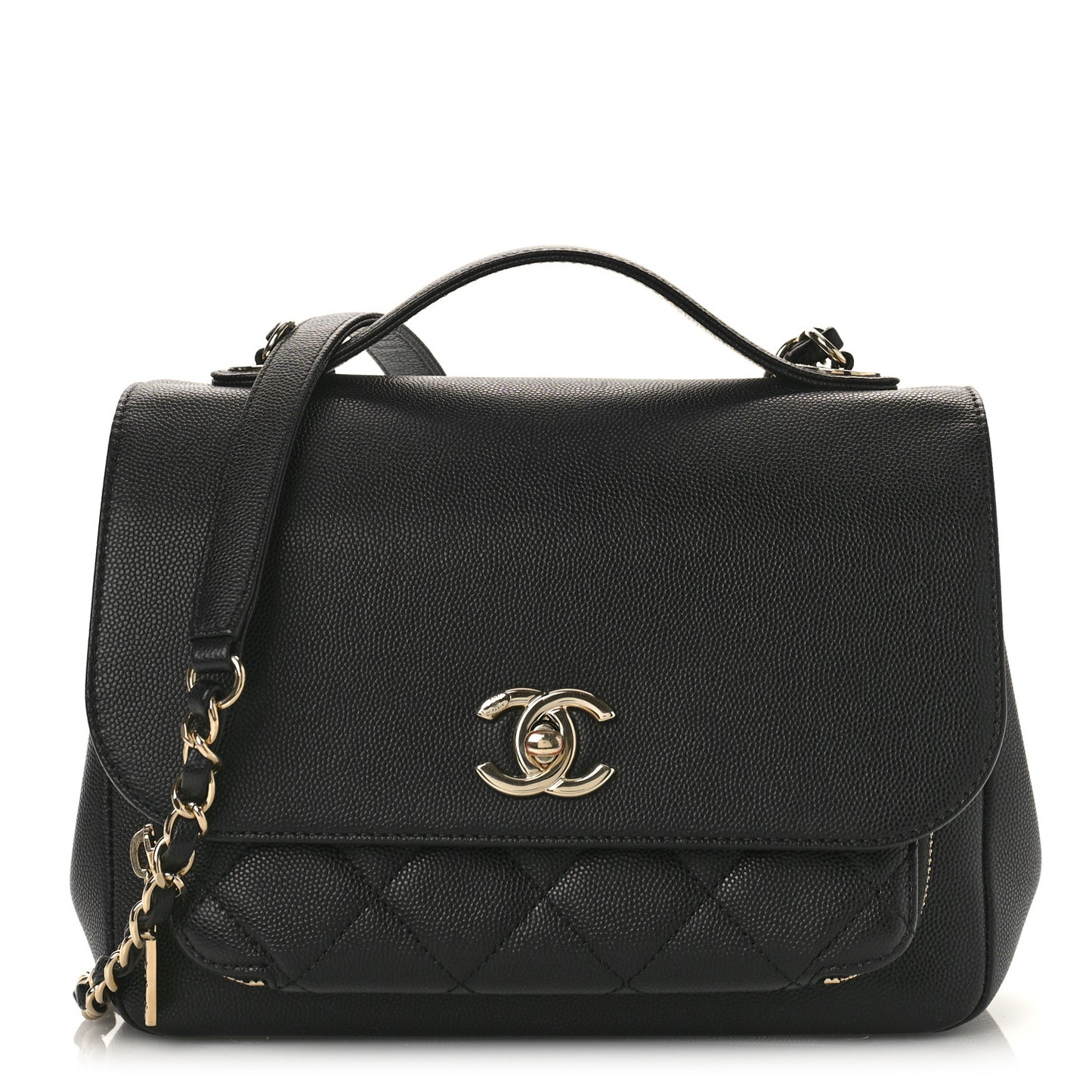 Caviar Quilted Medium Business Affinity Flap Black
