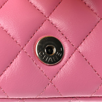 Chanel Lambskin Quilted Glasses Case With Chain Pink Yellow 8 of 12