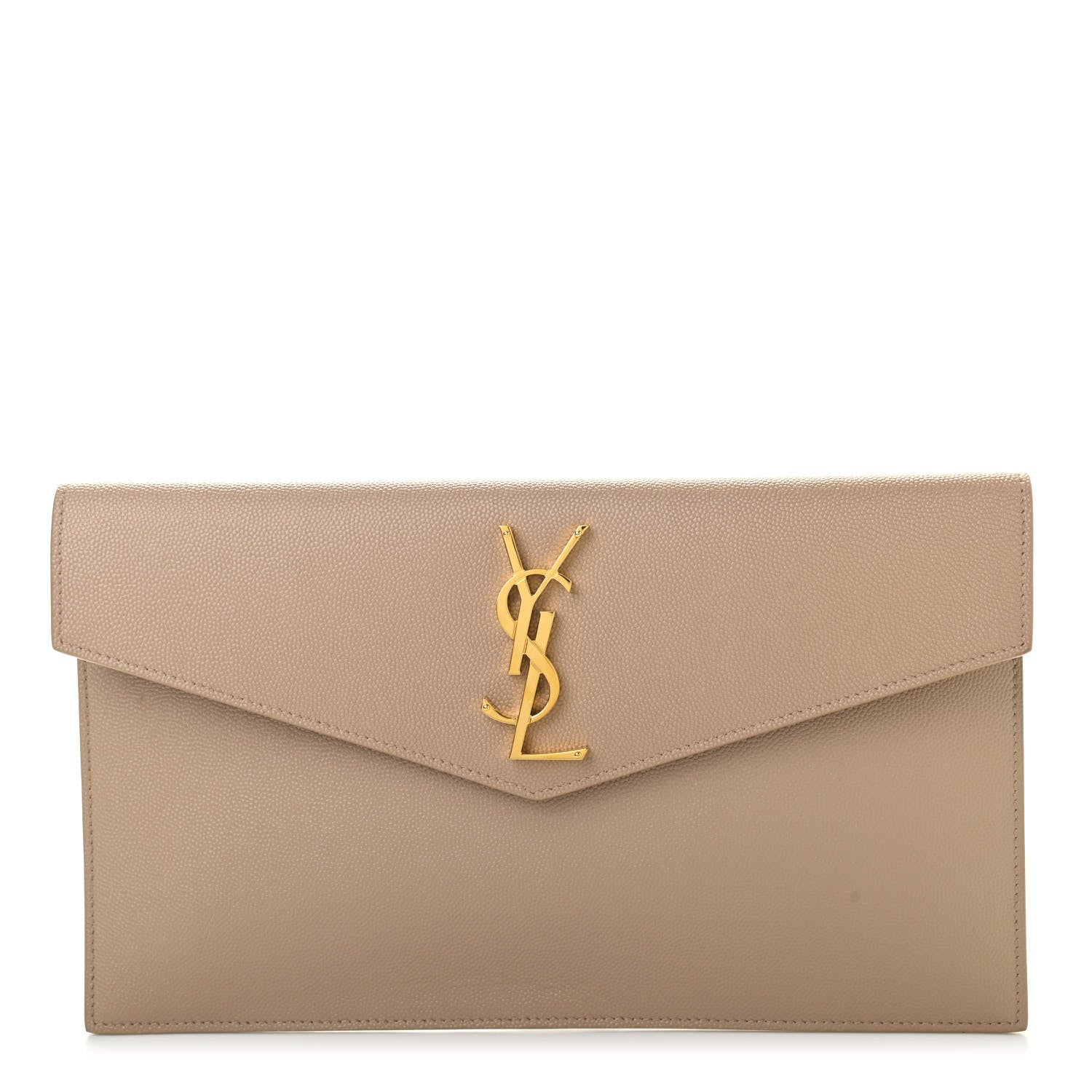 Saint Laurent Grain De Poudre Uptown Pouch Dark Beige 1 of 7