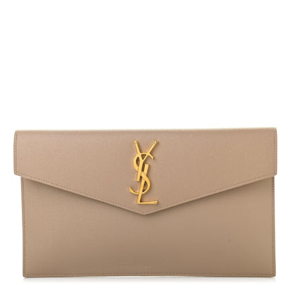 Saint Laurent Grain De Poudre Uptown Pouch Dark Beige 1 of 7