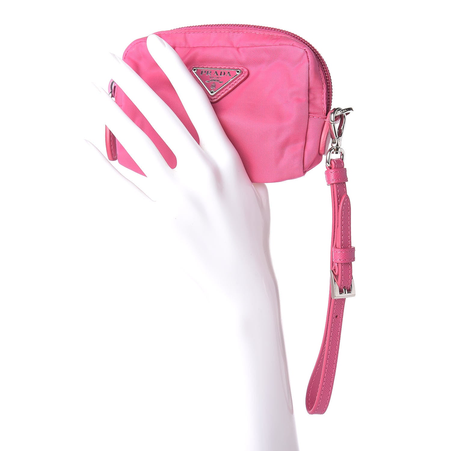 Prada Tessuto Nylon Wristlet Fuxia 2 of 10