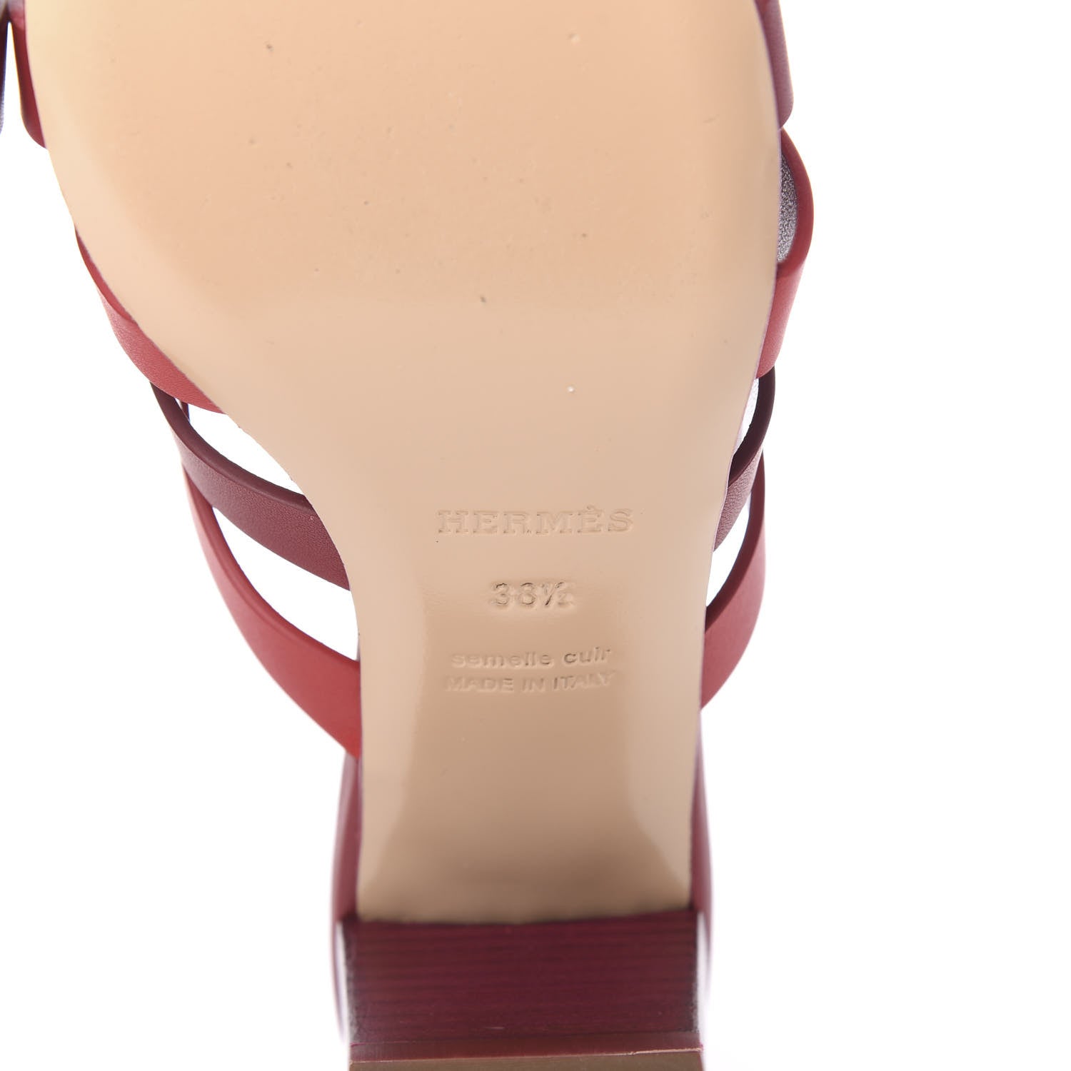 Hermes Calfskin Amica Sandals 38.5 Rouge Grenat Orange Solaire 6 of 9
