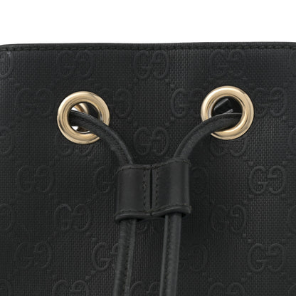 Gucci HIlary Lux GG Monogram Embossed Studded Small Bucket Bag Black 7 of 13