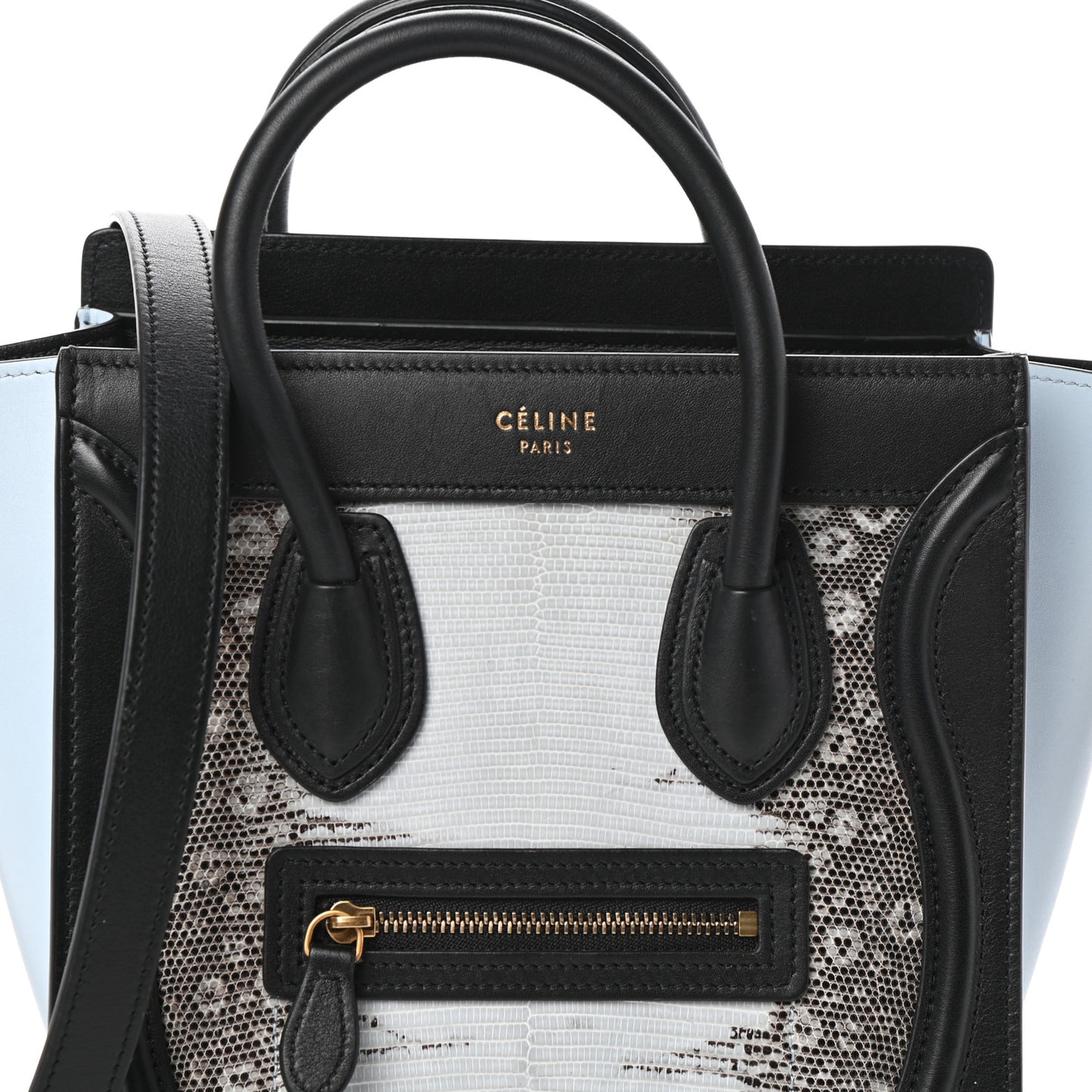 Lizard Smooth Calfskin Nano Tri-Color Luggage Mineral