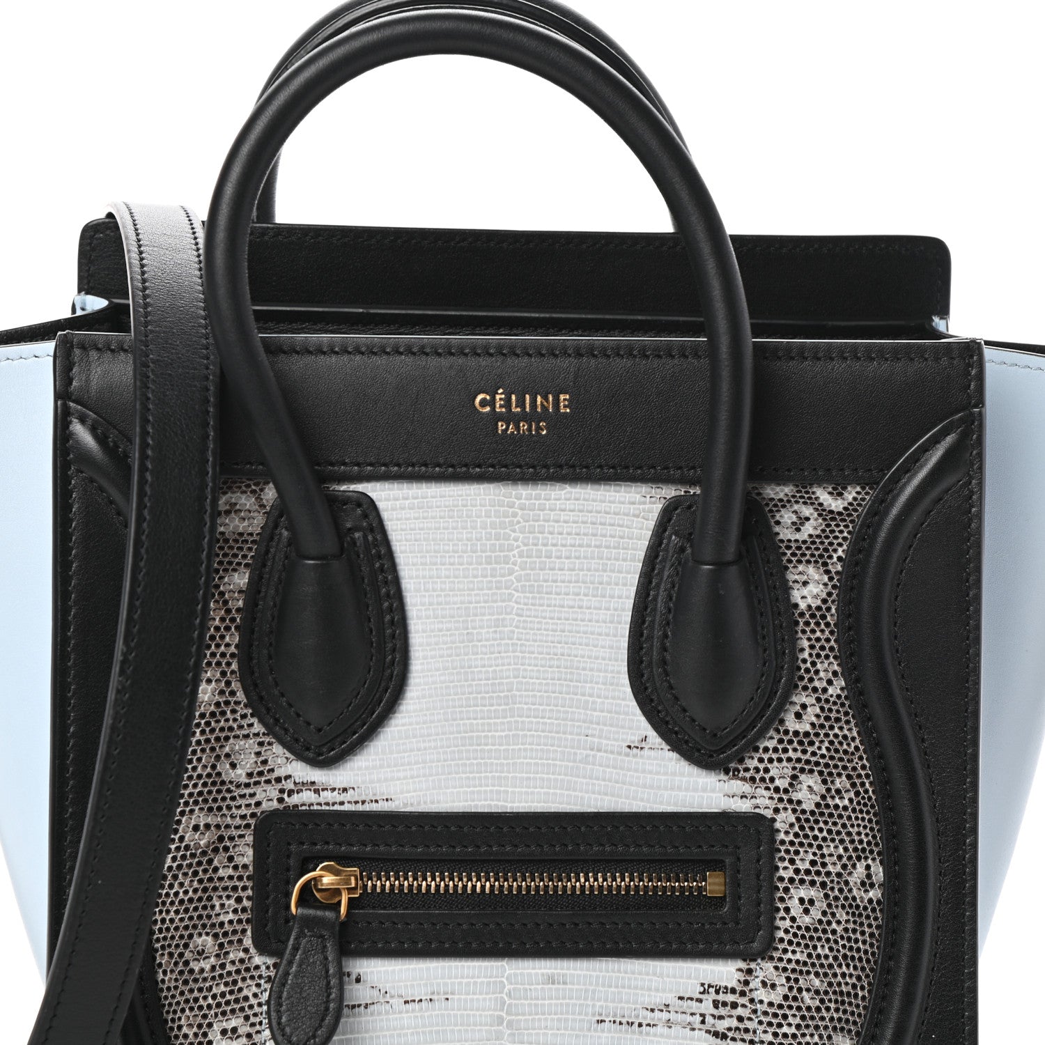 Celine Lizard Smooth Calfskin Nano Tri-Color Luggage Mineral 7 of 9