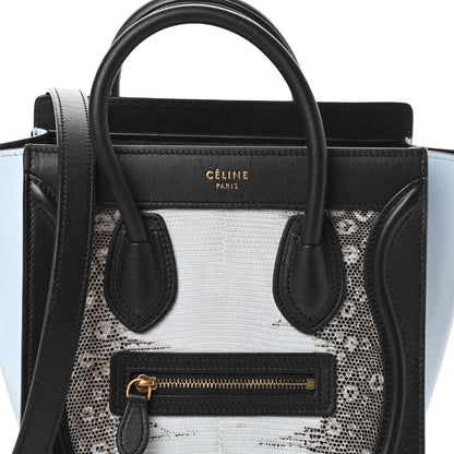 Celine Lizard Smooth Calfskin Nano Tri-Color Luggage Mineral 7 of 9