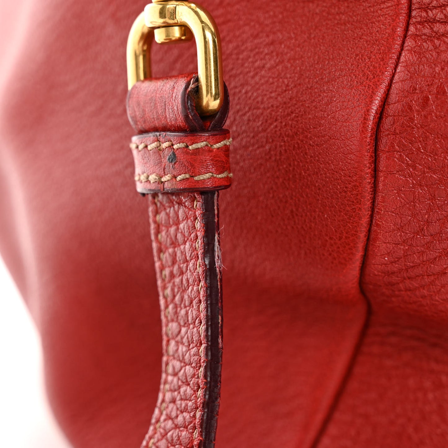 Vitello Daino Top Handle Shoulder Bag Rosso
