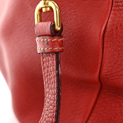 Prada Vitello Daino Top Handle Shoulder Bag Rosso 14 of 15