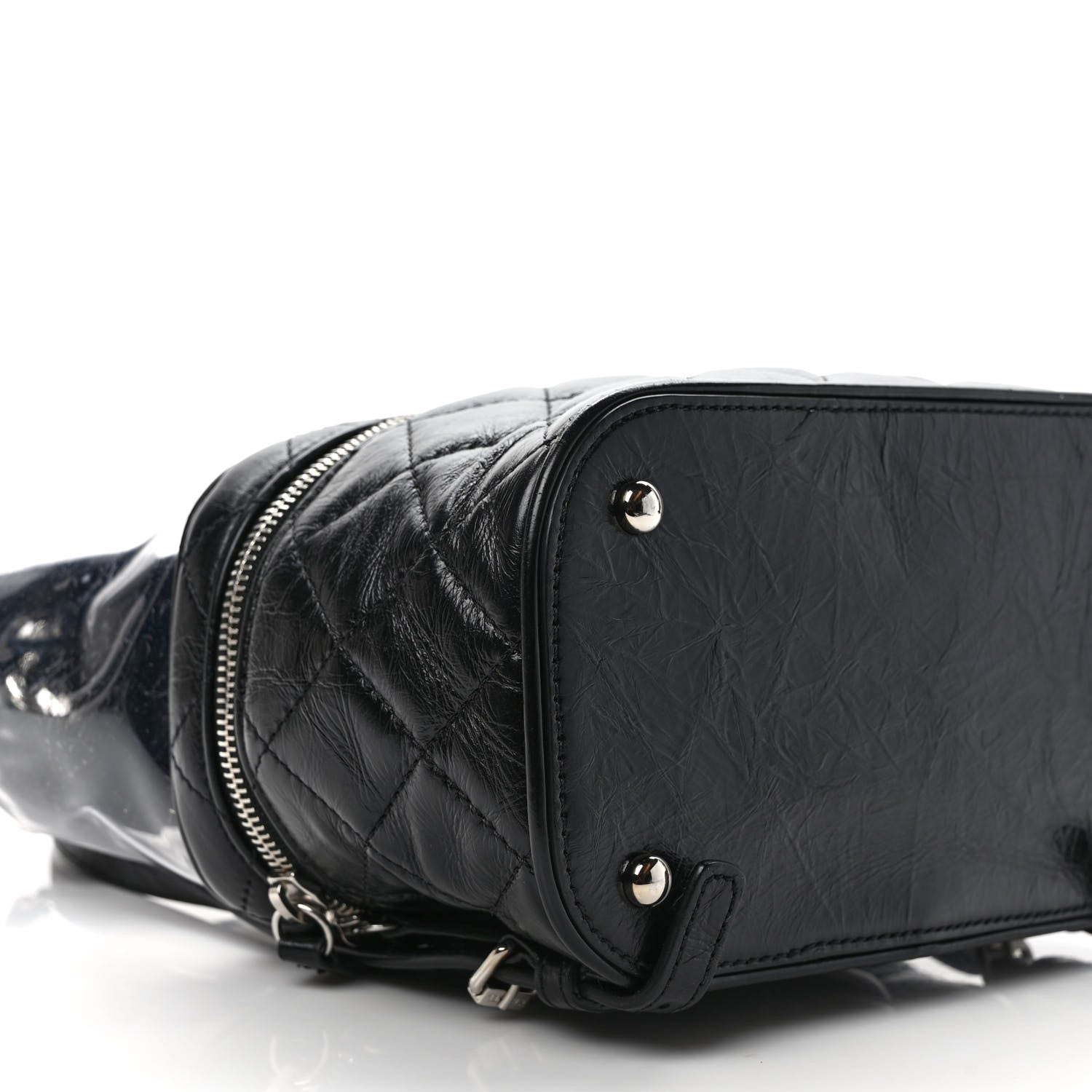 Chanel Crumpled Calfskin PVC Quilted Flap Black 7 of 10