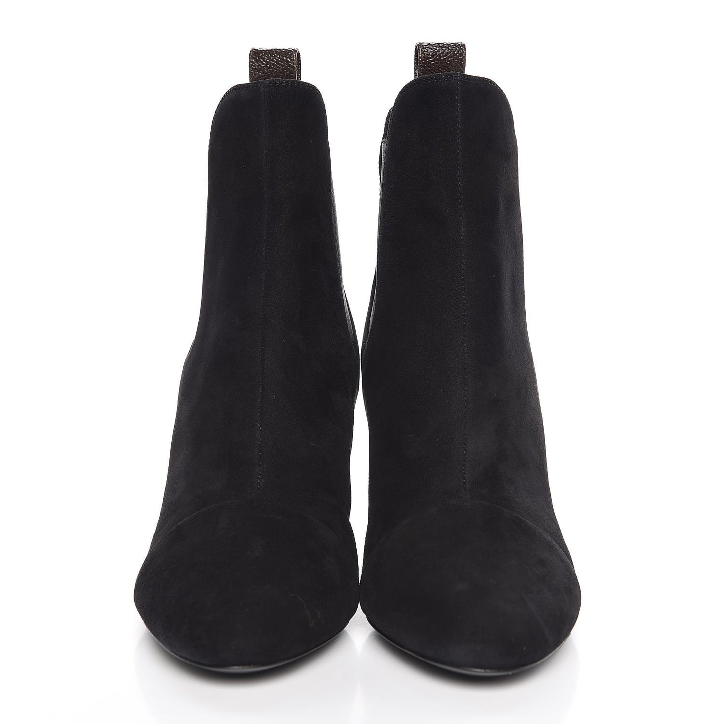 Suede Monogram Uniformes Cap Toe Chelsea 80mm Ankle Boots 37 Black