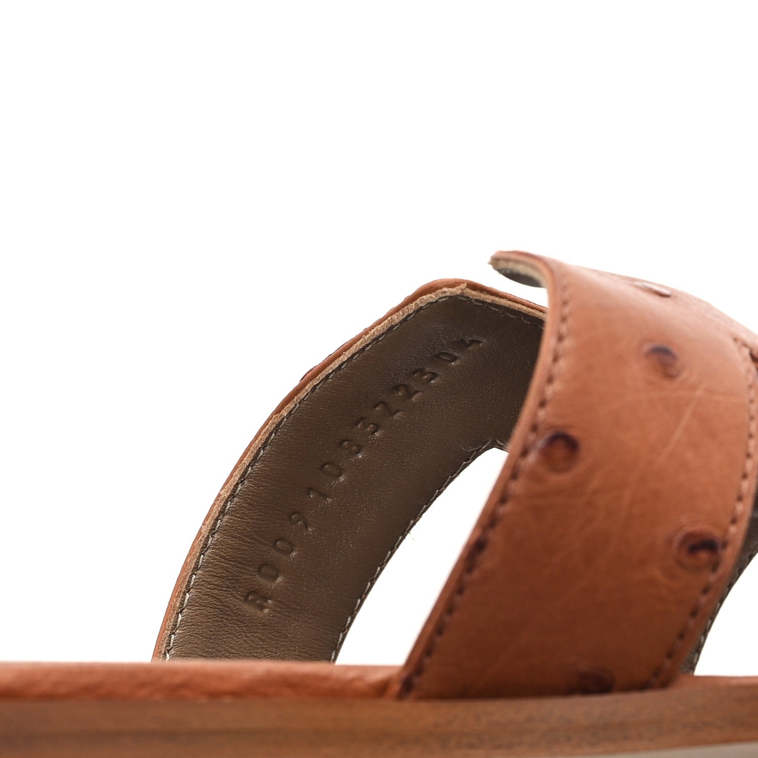 Hermes Ostrich Oran Sandals 39 Naturel 9 of 10