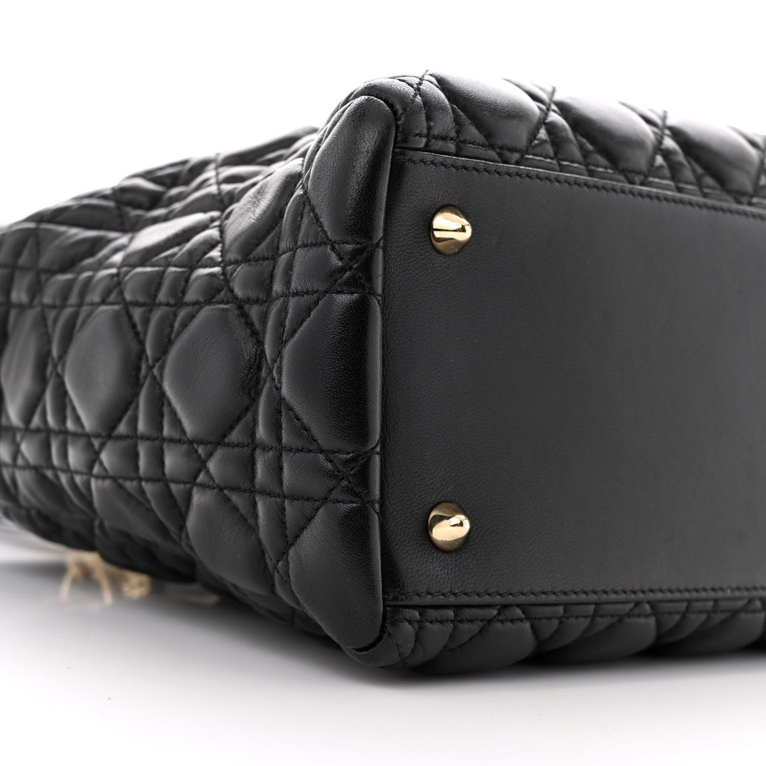 Christian Dior Lambskin Cannage Medium Lady Dior Black 9 of 13
