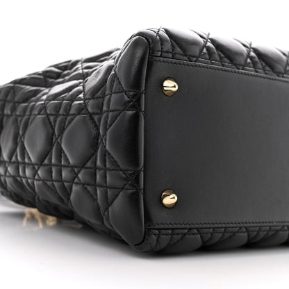 Christian Dior Lambskin Cannage Medium Lady Dior Black 9 of 13