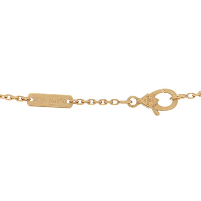Van Cleef & Arpels 18K Yellow Gold Diamond Yellow Mother of Pearl Vintage Alhambra Pendant Necklace 4 of 4