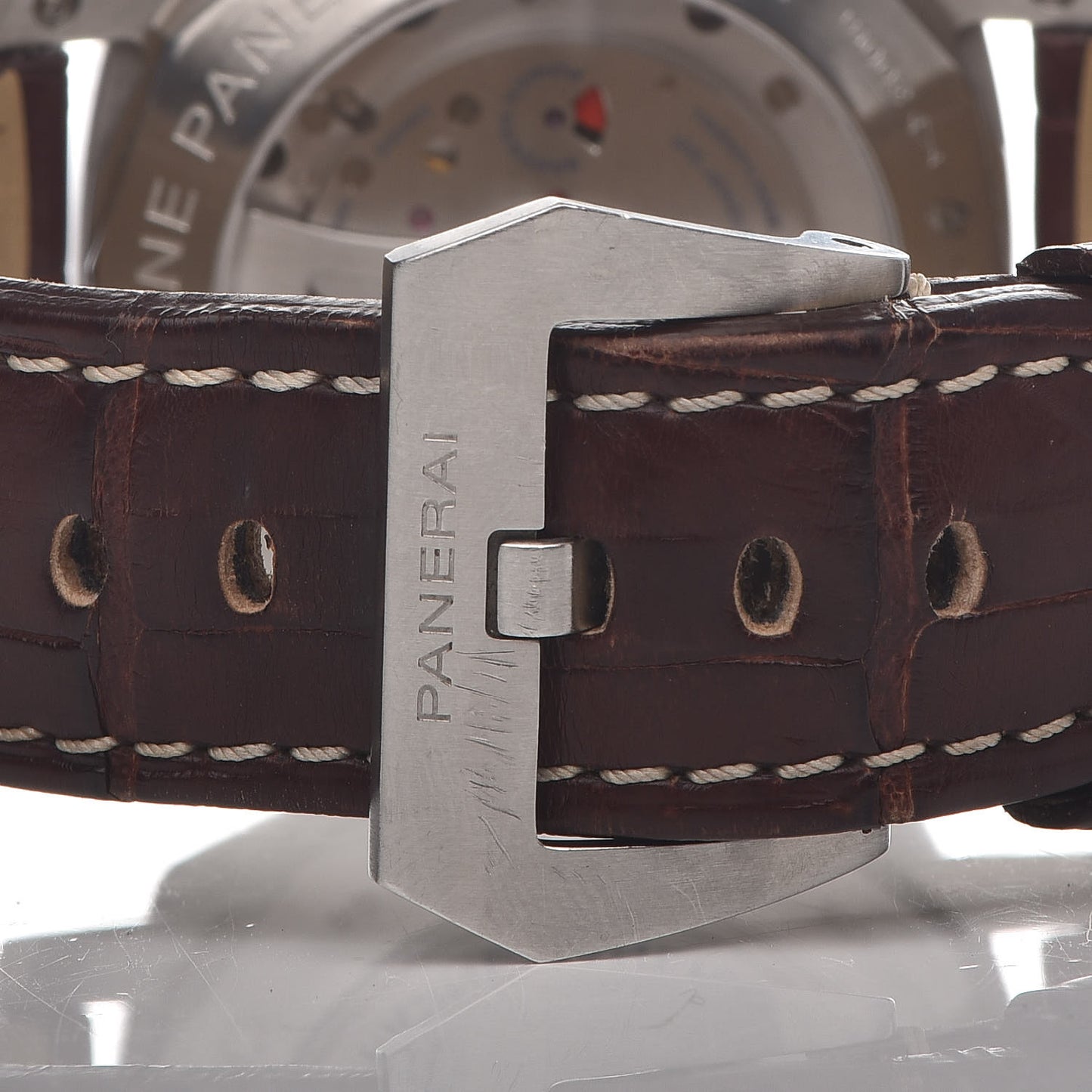 Stainless Steel Alligator 44mm Luminor GMT Automatic Watch Black PAM00320