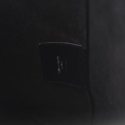Saint Laurent Calfskin Crocodile Embossed Large Shopper Tote Black 8 of 9