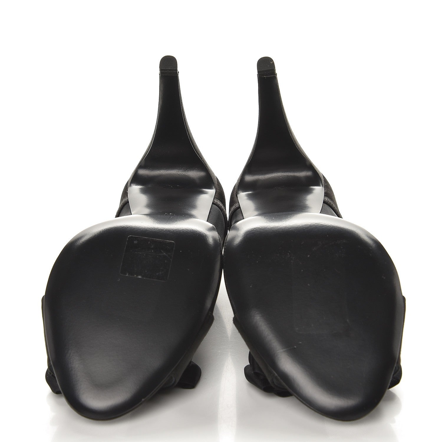 Chanel Mesh Satin Bow CC Pumps 41 Black 5 of 8