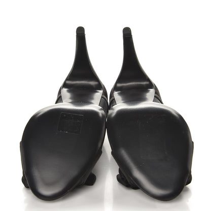 Chanel Mesh Satin Bow CC Pumps 41 Black 5 of 8