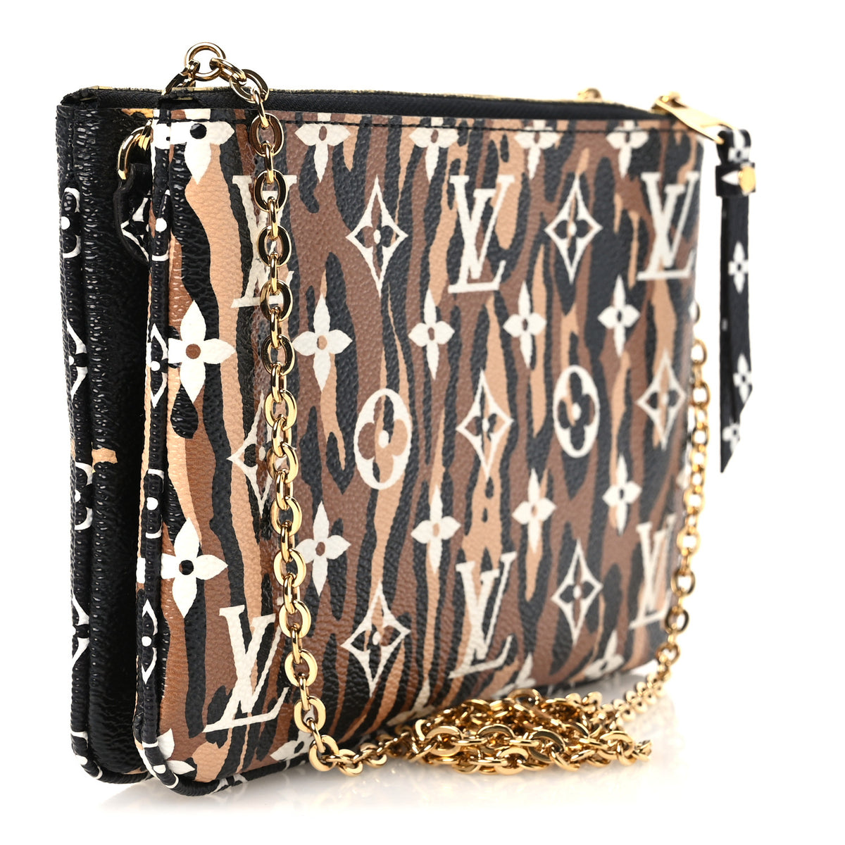 Louis Vuitton Monogram Giant Jungle Pochette Double Zip Black 3 of 12