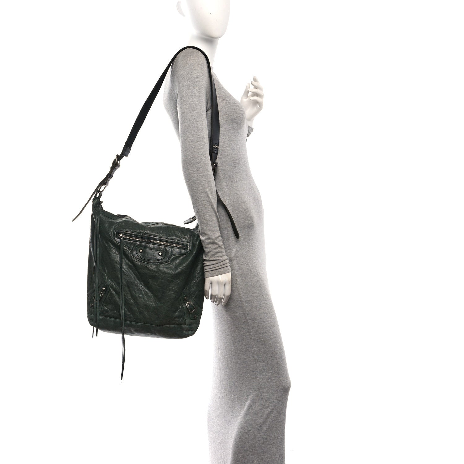 Balenciaga Agneau Classic Hardware Day Hobo Green 2 of 10