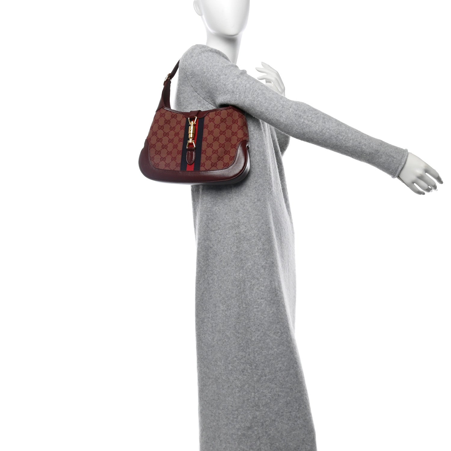 Gucci Monogram Azalea Calfskin Web Small Jackie 1961 Hobo Sahara Rubino Chardonnay 2 of 10