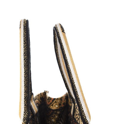 Christian Dior Canvas Embroidered Dior Animals Giraffe Book Tote Yellow Multicolor 11 of 12