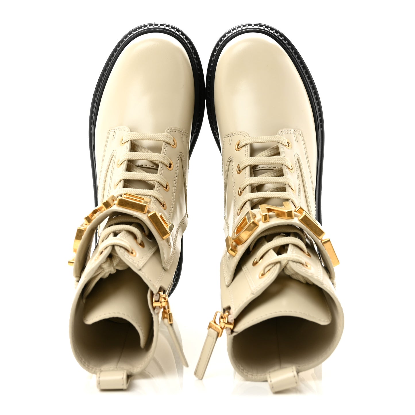 Vitello Abrasivato Fendigraphy 50mm Biker Boots 36 White