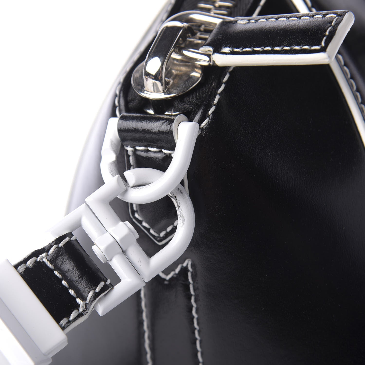 Givenchy Calfskin Contrast Topstitch Small Antigona Black White 13 of 14