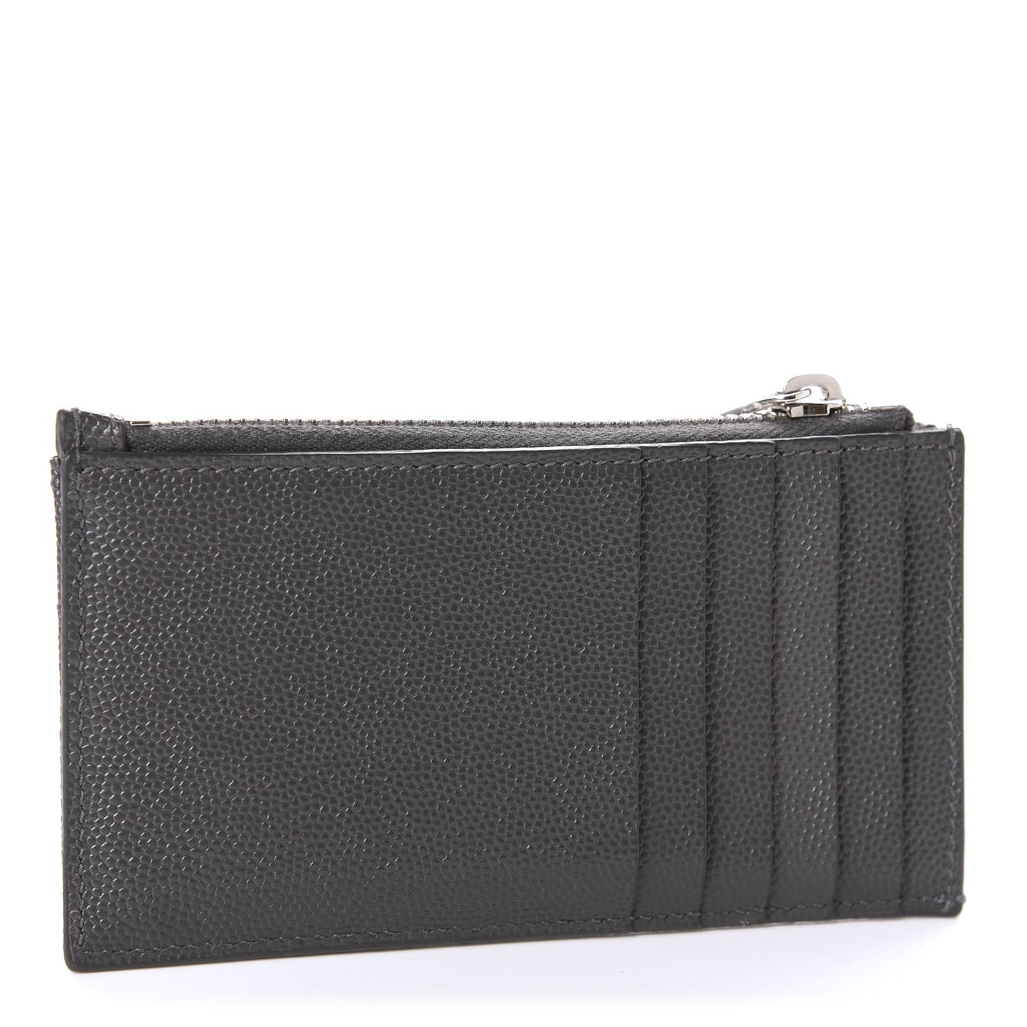Grain De Poudre Matelasse Chevron Monogram Fragments Zippered Card Case Coal