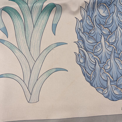 Hermes Silk Index Bromeliaceae Scarf 90  Gris Argent Bleu Vert Amande 2 of 4